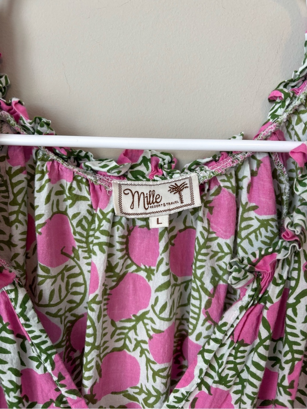 Mille Resort & Travel Pink Floral Midi Dress Size Large - Picture 4 of 7